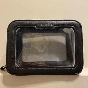 Selfridges x Bags of Ethics Black Faux Leather Clear zipper cosmetic makeup bag